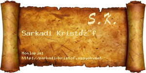 Sarkadi Kristóf névjegykártya