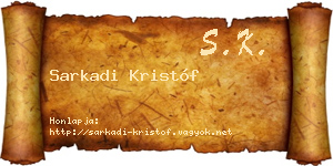 Sarkadi Kristóf névjegykártya
